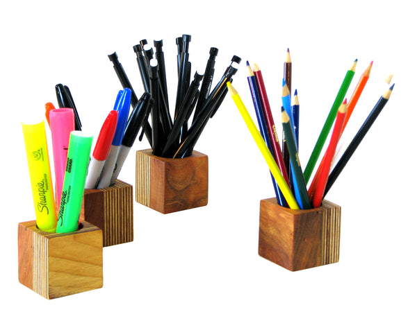 Modern Cherry and Plywood Desk Organizer