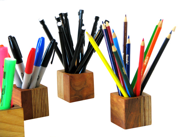 Modern Cherry and Plywood Desk Organizer