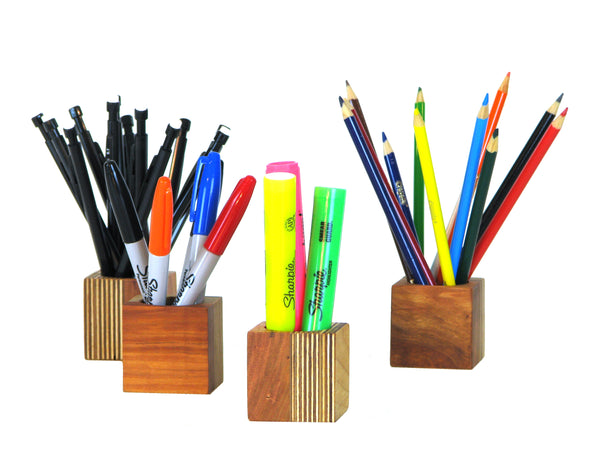Modern Cherry and Plywood Desk Organizer