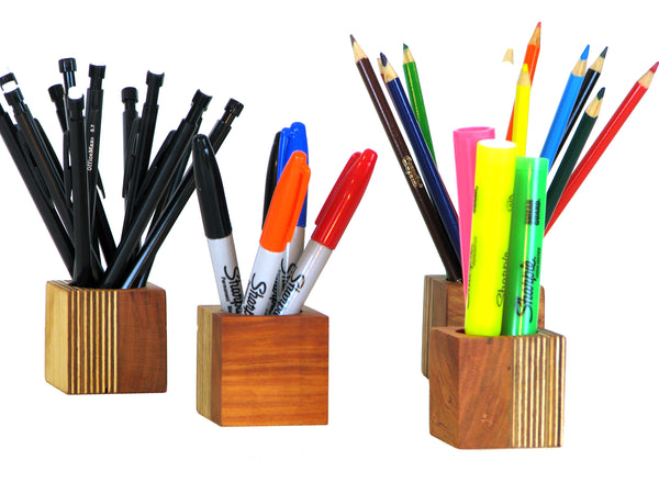 Modern Cherry and Plywood Desk Organizer