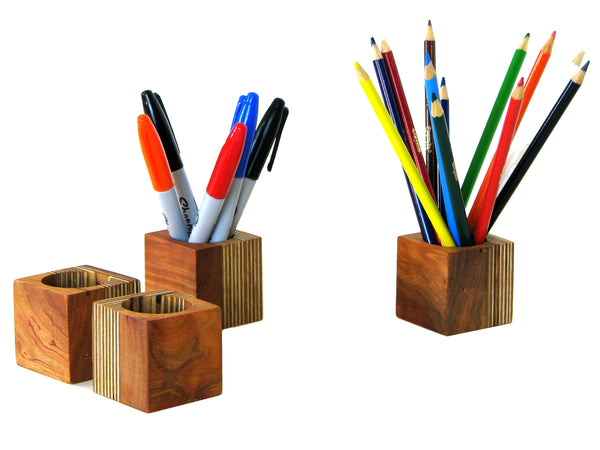 Modern Cherry and Plywood Desk Organizer