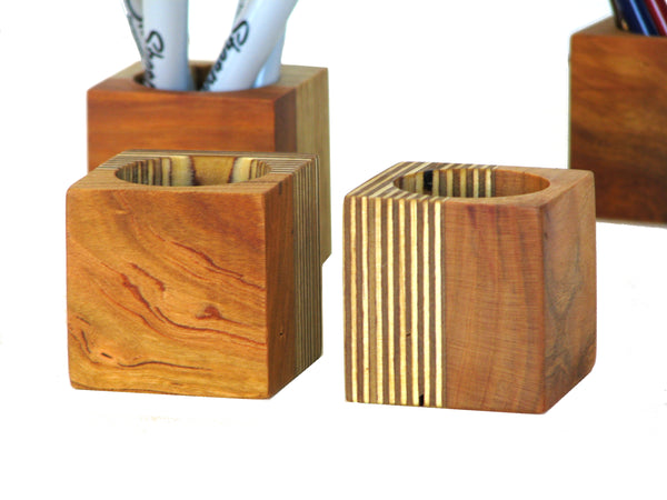 Modern Cherry and Plywood Desk Organizer