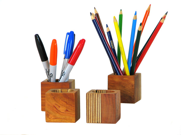 Modern Cherry and Plywood Desk Organizer