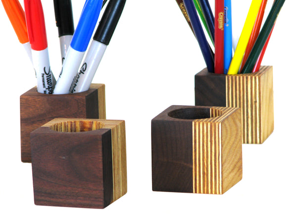 Modern Walnut and Plywood Desk Organizer