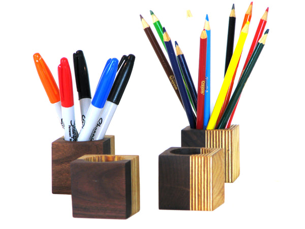 Modern Walnut and Plywood Desk Organizer