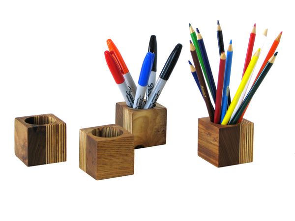 Modern Butternut and Plywood Desk Organizer