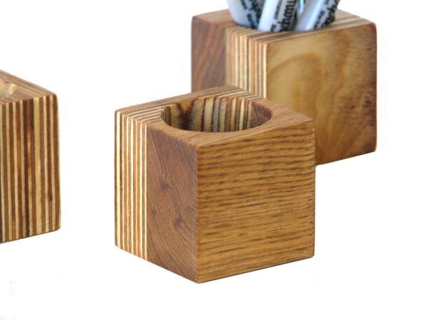 Modern Butternut and Plywood Desk Organizer