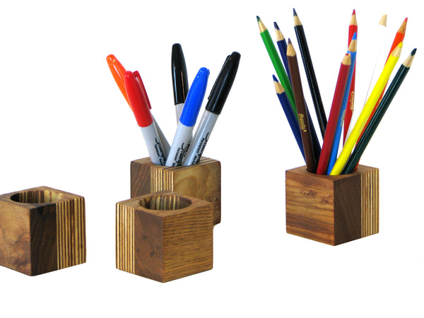 Modern Butternut and Plywood Desk Organizer