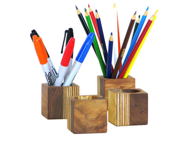 Modern Butternut and Plywood Desk Organizer