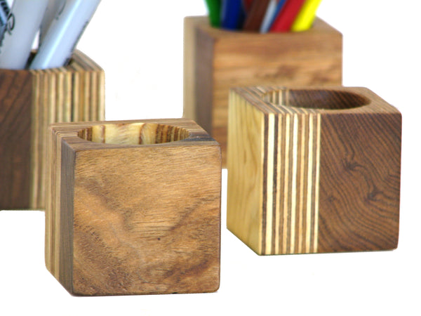 Modern Butternut and Plywood Desk Organizer