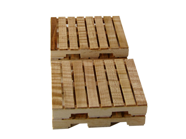 Pallet Coaster Set of 4 in Curly Maple