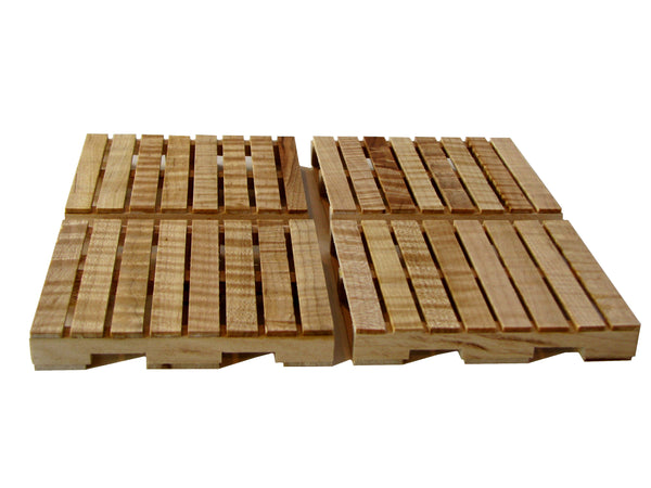 Pallet Coaster Set of 4 in Curly Maple