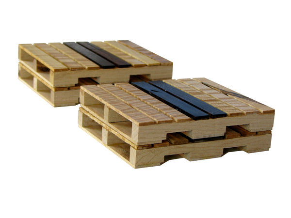 Pallet Coaster Set of 4 in Curly Maple and Black Walnut