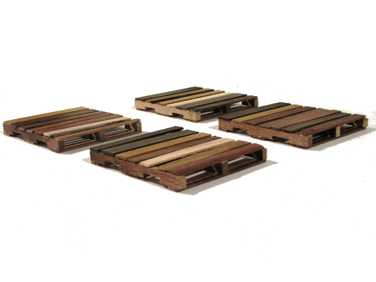 Pallet Coaster Set of 4 in Walnut