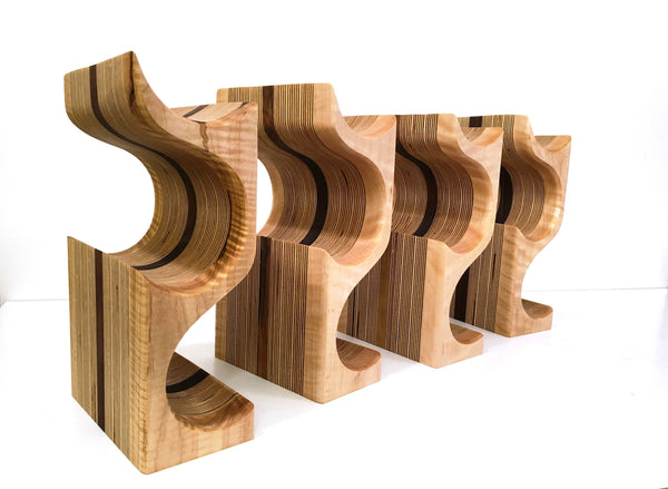 Center Striped Wine Column in Curly Maple