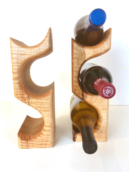 Wine Column in Curly Maple