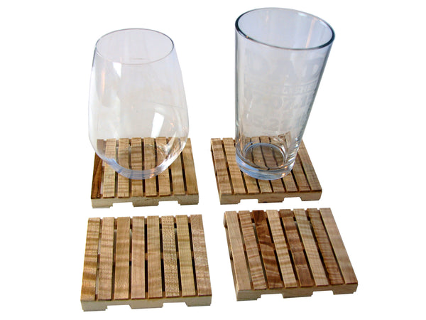 Pallet Coaster Set of 4 in Curly Maple