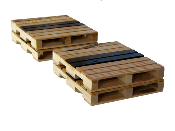 Pallet Coaster Set of 4 in Curly Maple and Black Walnut